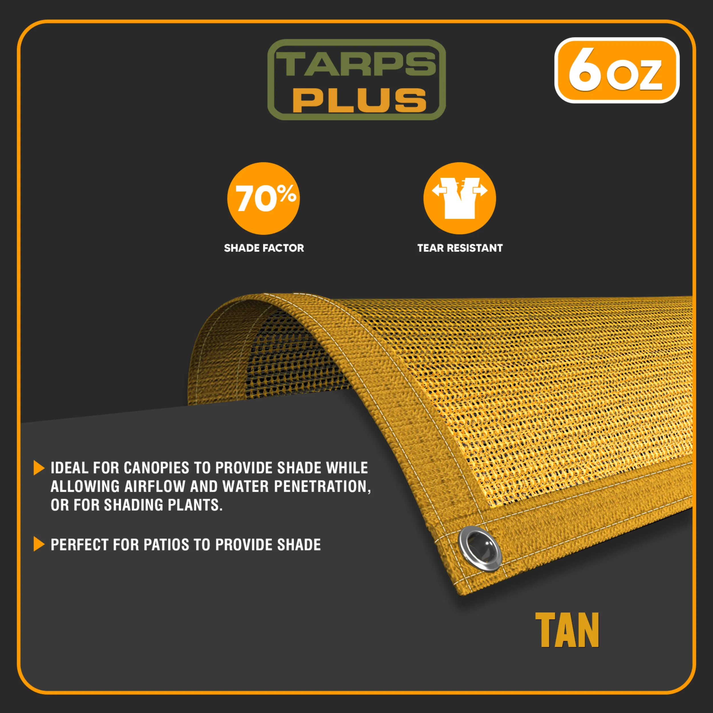 Tan Mesh Tarp 20' x 40'