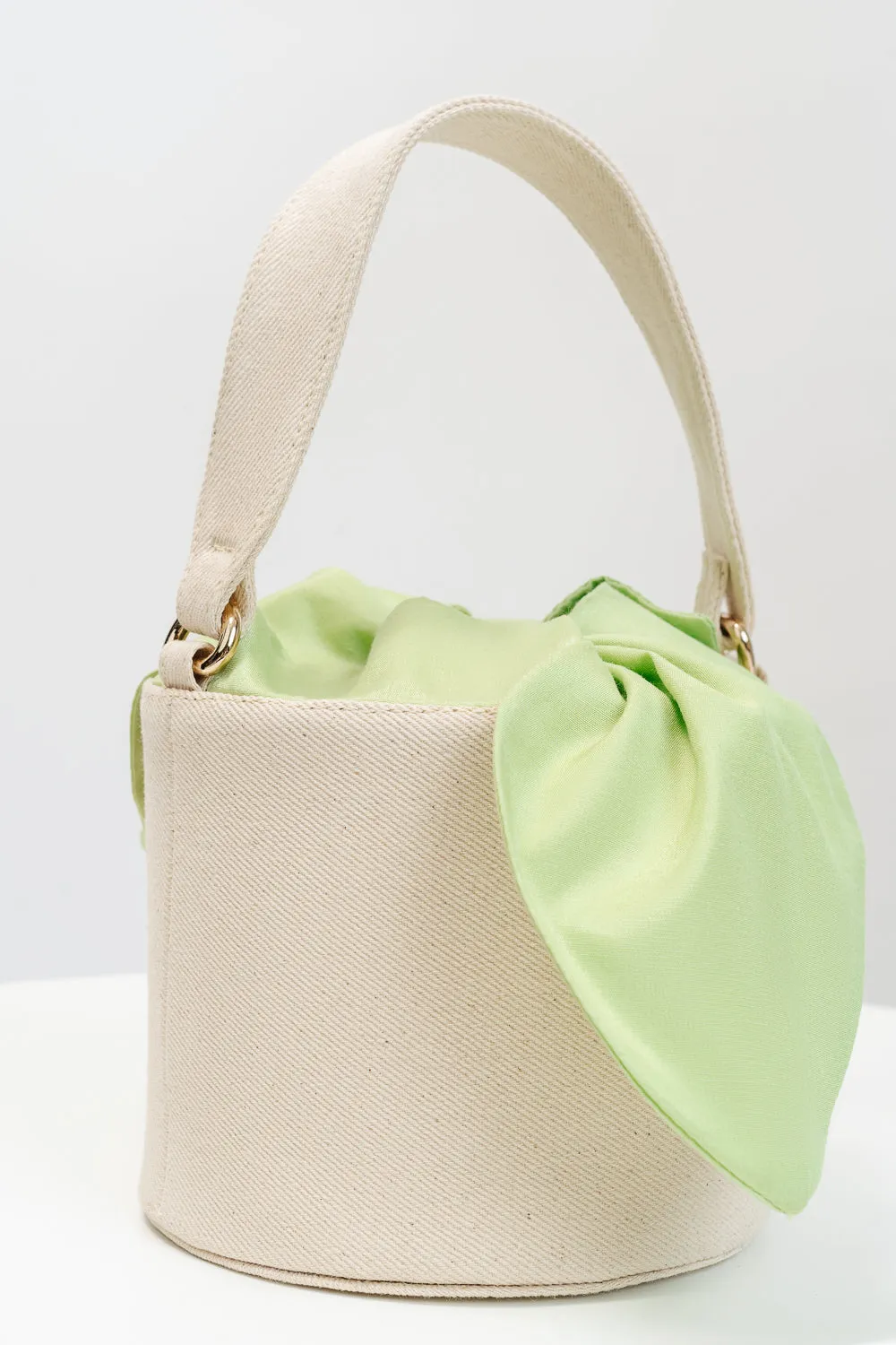 The White-Green Bucket Bag