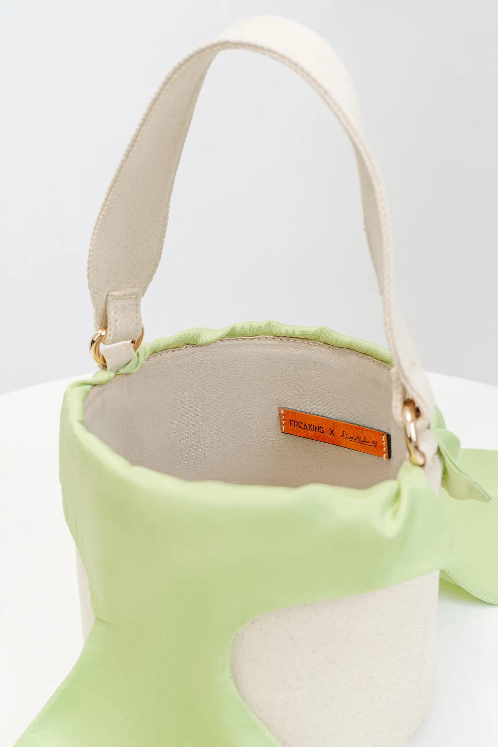 The White-Green Bucket Bag