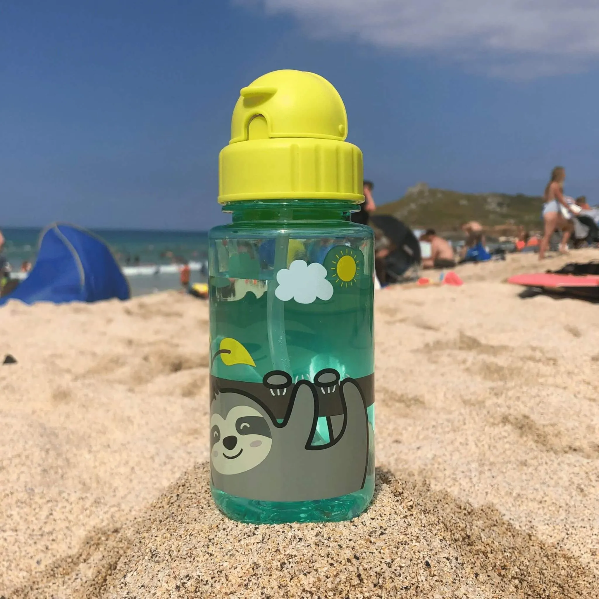 TUM TUM Flip Top Water Bottle with Straw (Stanley Sloth)