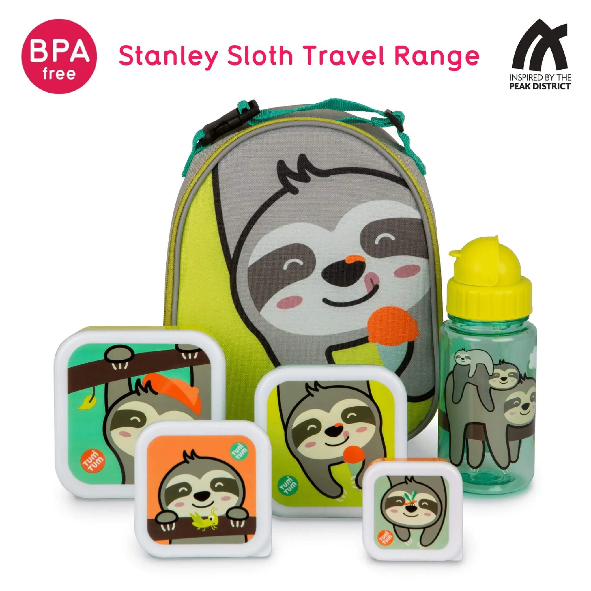 TUM TUM Flip Top Water Bottle with Straw (Stanley Sloth)