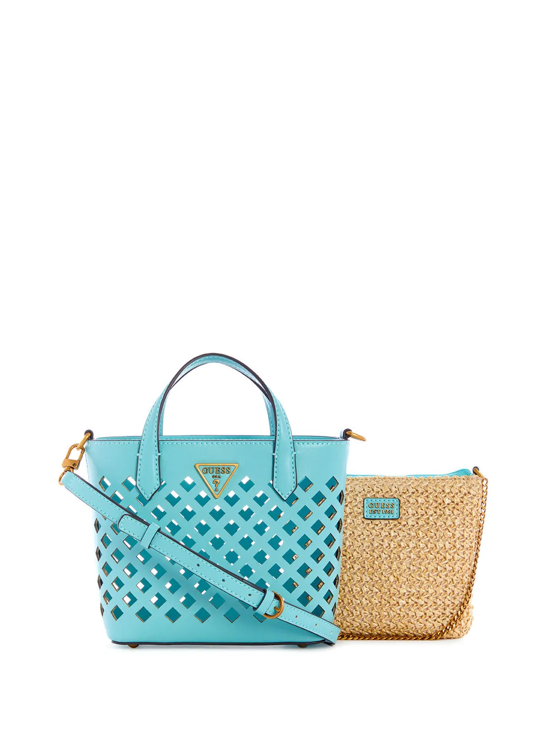 Turquoise Aqua Mini Tote Bag