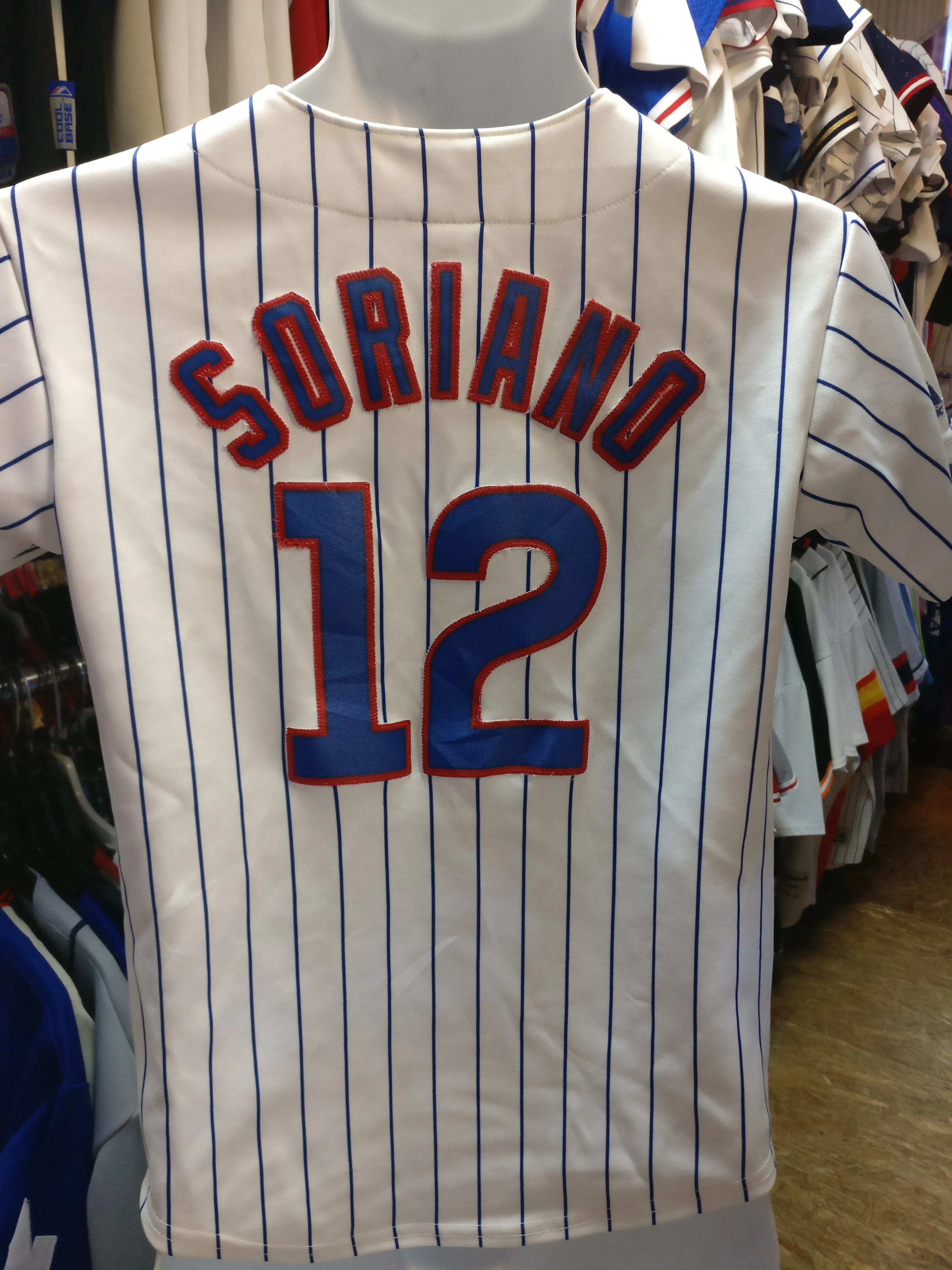 Vintage #12 ALFONSO SORIANO Chicago Cubs MLB Majestic Jersey YM