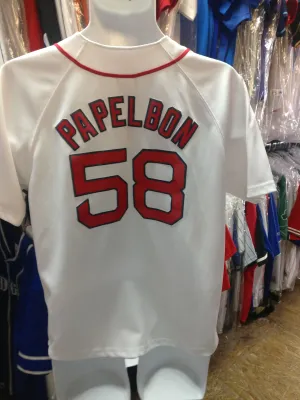 Vintage #58 JONATHAN PAPELBON Boston Red Sox MLB Majestic Jersey 14-16