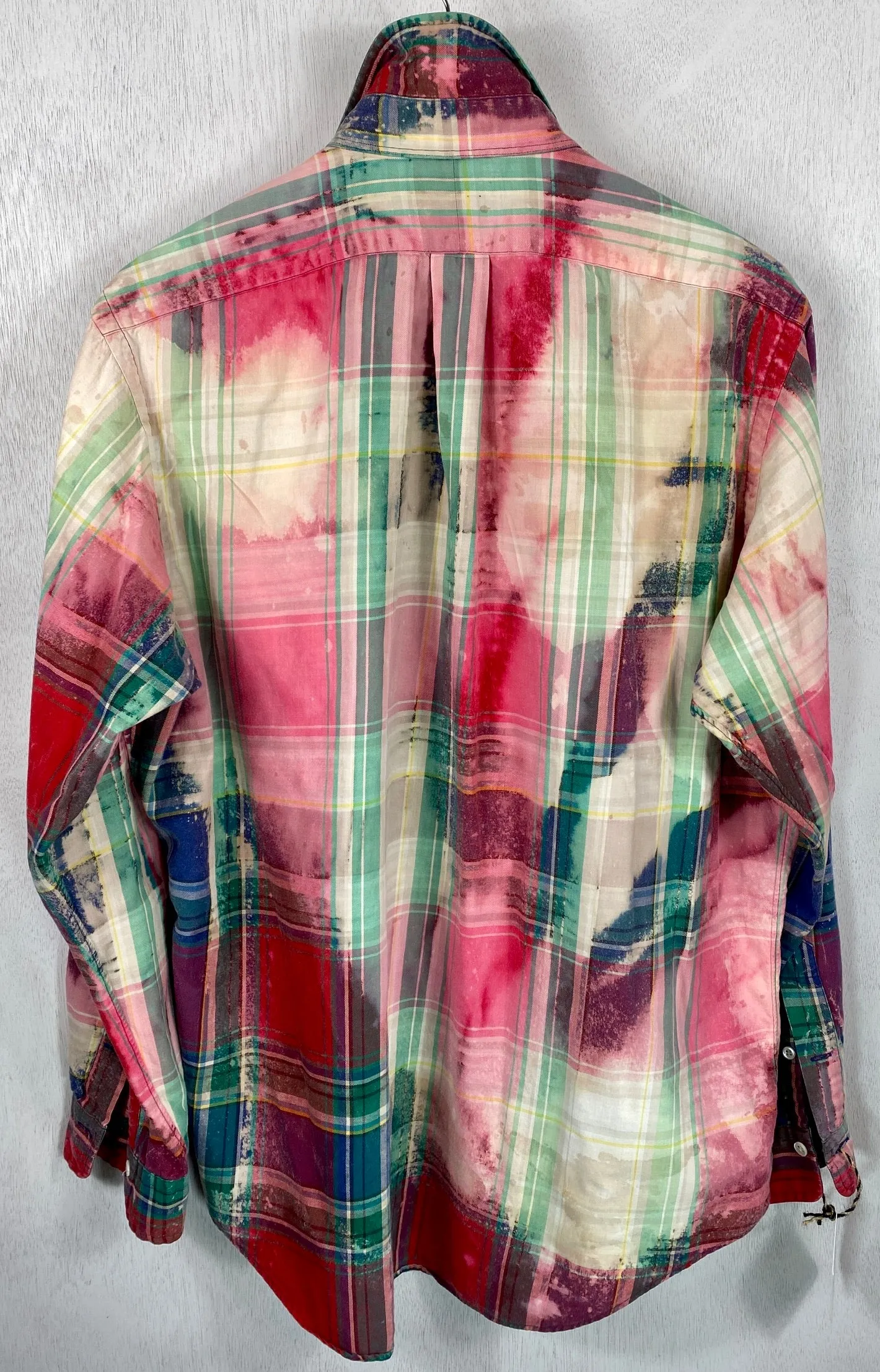 Vintage Red, Pink, Green and Cream Lightweight Cotton Size Medium