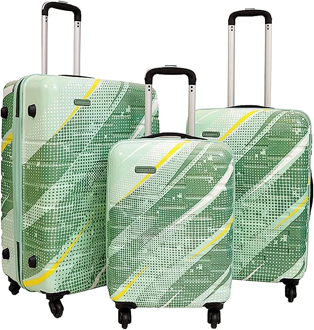 VIP Radiance Printed 4 Wheel Cabin Suitcase 44x52x65cm Green