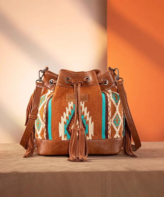 Wrangler Aztec Knitted Bucket Bag Set