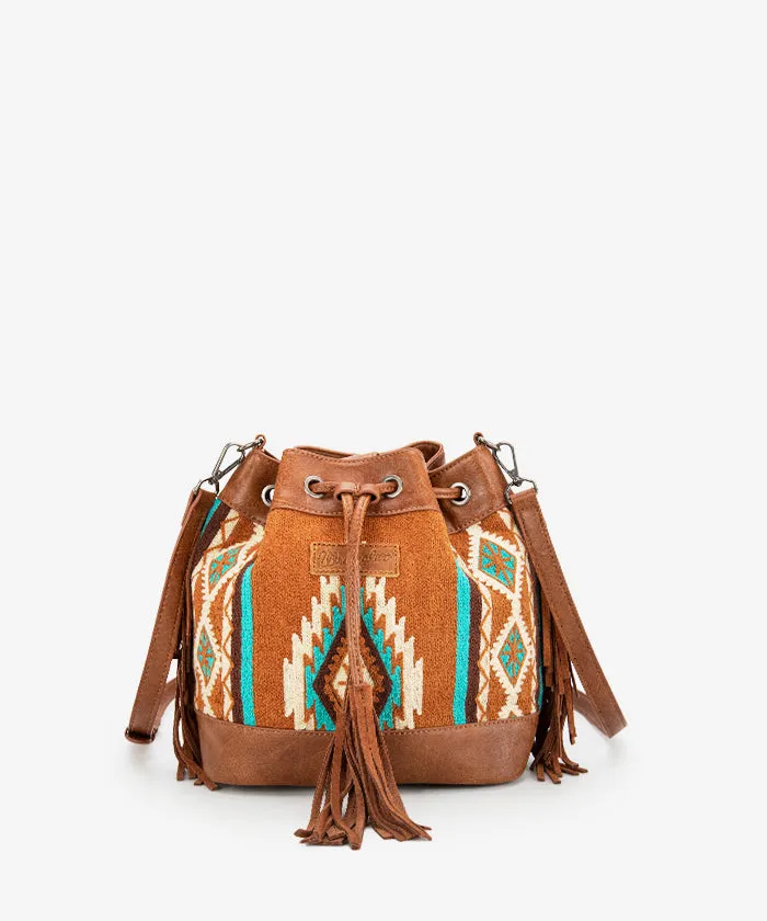 Wrangler Aztec Knitted Bucket Bag Set