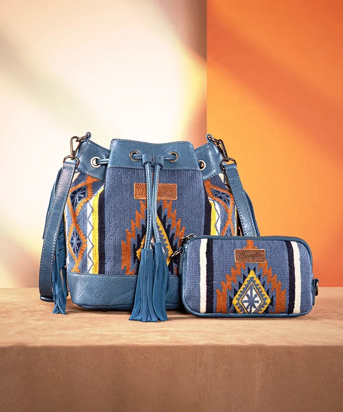 Wrangler Aztec Knitted Bucket Bag Set