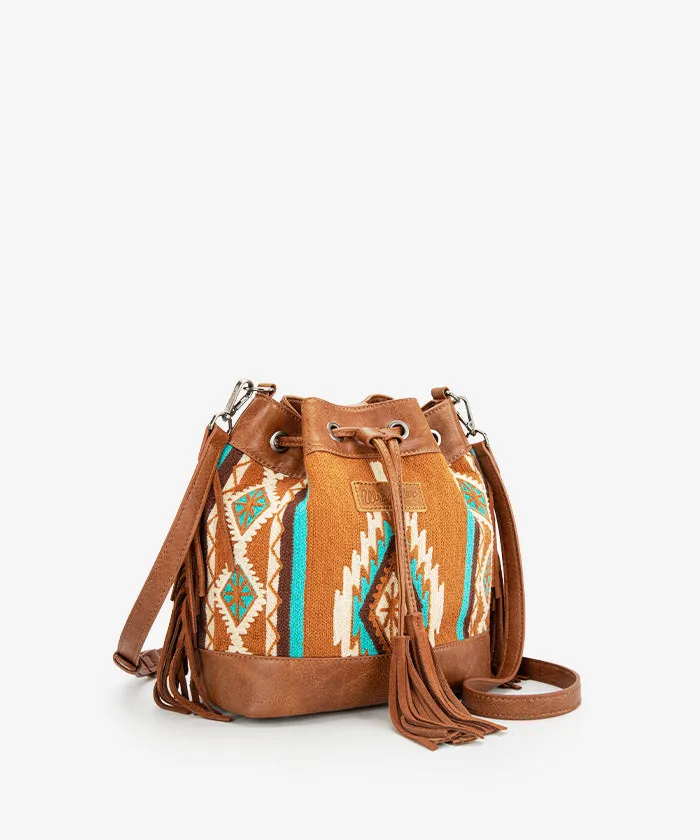 Wrangler Aztec Knitted Bucket Bag Set