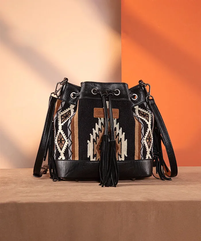 Wrangler Aztec Knitted Bucket Bag Set