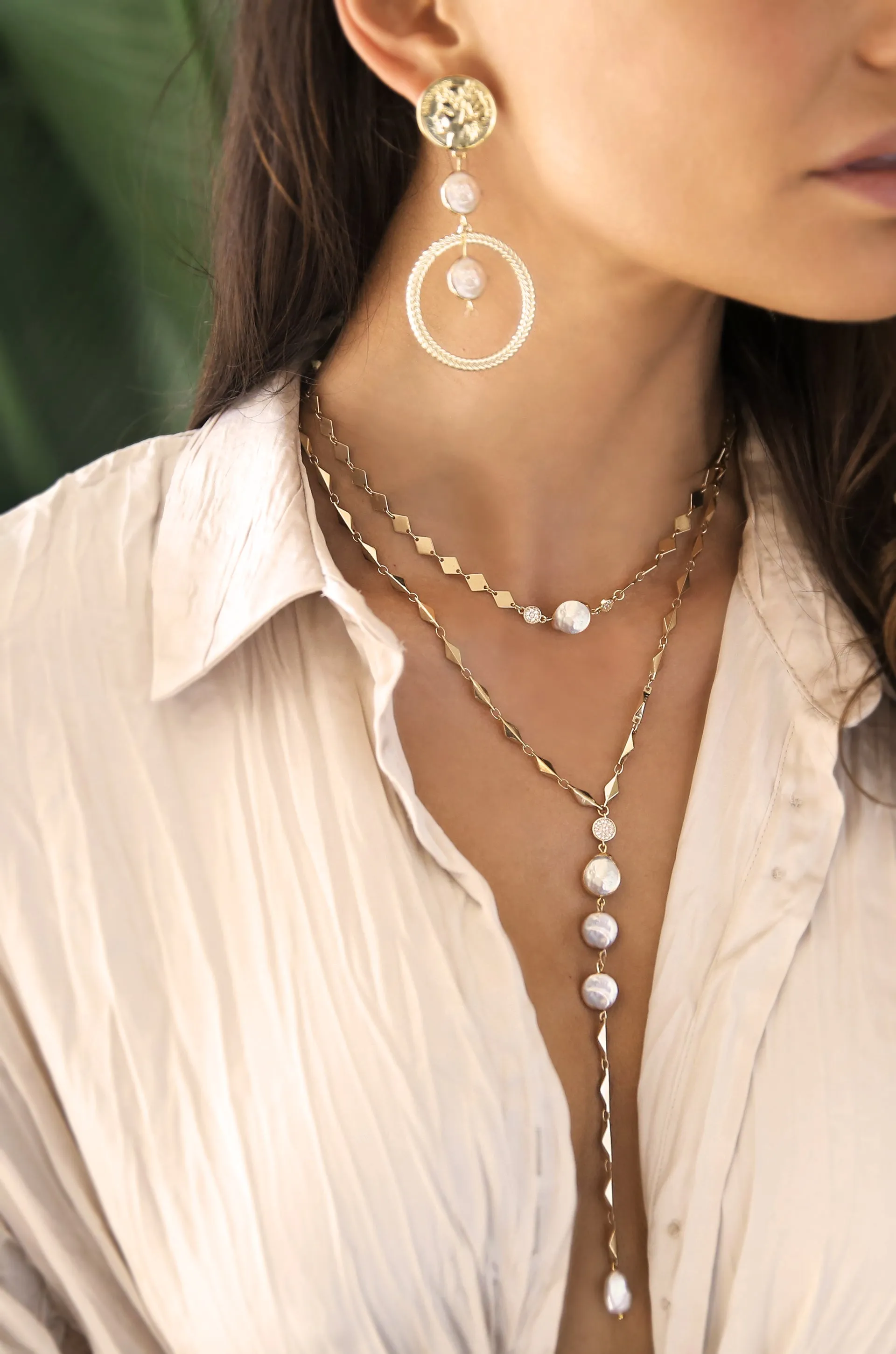 Your Majesty Coin & Freshwater Pearl Drop Earrings